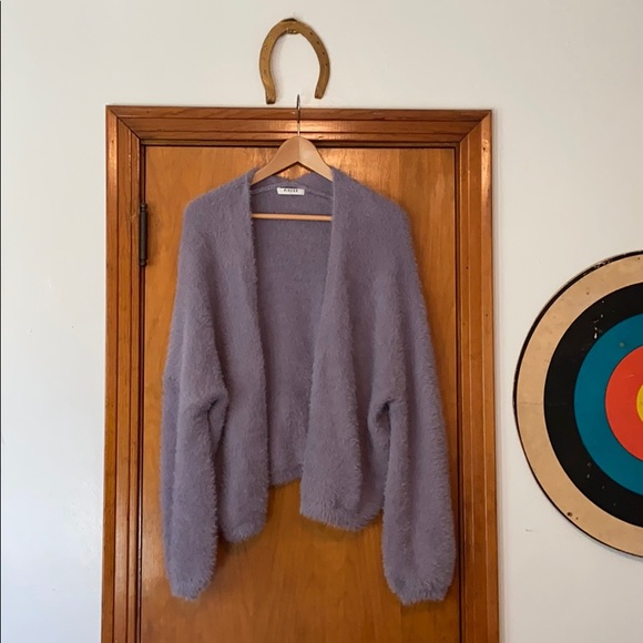 ASOS PIECES FLUFFY CARDIGAN sz L - Picture 2 of 6